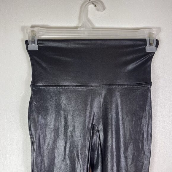 Spanx By Sara Blakely Faux Leather Slim Nylon Leggings Women’s Size L Shapewear - Picture 2 of 12